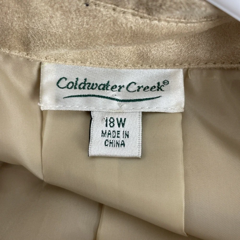 Coldwater Creek Shirt Jacket Shacket Women's Size 18W Beige‎ Snap Up Polyester